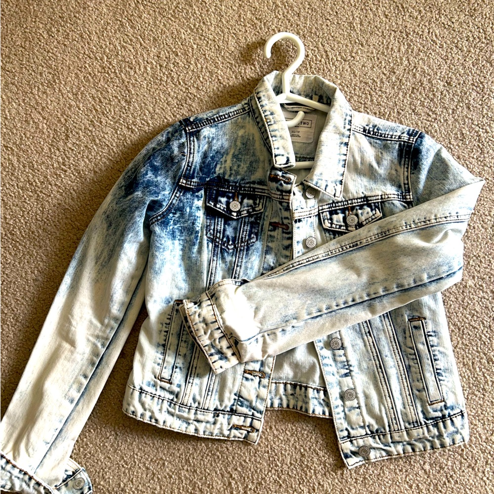 Acid wash denim jacket